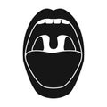 Mouth vector icon.Black vector icon isolated on white background mouth.