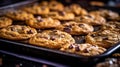 Freshly-Baked Chocolate Chip Cookies on Black Surface