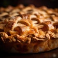 Mouth watering fresh golden whole baked apple pie