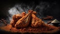 Crispy Buttermilk Fried Chicken. AI generative.