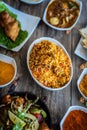 Indian restaurant food platter