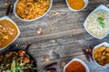 Indian restaurant food platter