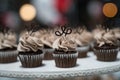 Mini Chocolate Cupcakes on Display