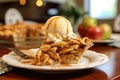 Mouth-watering slice of Apple Pie and Ice Cream