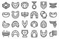 Mouthguard icons set outline vector. Boxer dental