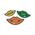 mouths with lips colors of ireland flag st patricks day icon Royalty Free Stock Photo