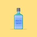 Mouthwash bottle flat style icon. Vector illustration. Royalty Free Stock Photo