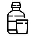 Mouthwash bottle glass icon, outline style Royalty Free Stock Photo