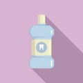 Mouthwash bottle icon flat vector. Dental product Royalty Free Stock Photo