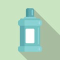 Mouthwash icon flat vector. Tooth boottle Royalty Free Stock Photo