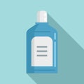 Mouthwash liquid icon flat vector. Dental clean Royalty Free Stock Photo