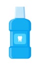 Mouthwash, mint liquid for rinsing mouth. Oral care equipment. Hygiene product. Vector illustration