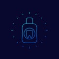 Mouthwash, mouth rinse icon, linear