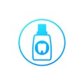 Mouthwash, oral rinse bottle icon