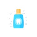 Mouthwash, oral rinse vector icon