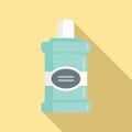 Mouthwash product icon flat vector. Mouth care liquid