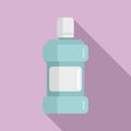 Mouthwash product icon flat vector. Tooth wash
