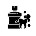 Mouthwash for teeth health black glyph icon