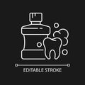 Mouthwash for teeth health white linear icon for dark theme