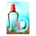 Mouthwash Tooth Protection Promo Poster Vector Illustration