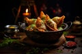 Mouthwatering and Aromatically Rich Traditional Indian Samosa. A Delectable Indulgence Royalty Free Stock Photo