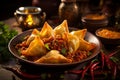 Mouthwatering and Aromatically Rich Traditional Indian Samosa. A Delectable Indulgence Royalty Free Stock Photo