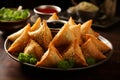 Mouthwatering and Aromatically Rich Traditional Indian Samosa. A Delectable Indulgence Royalty Free Stock Photo