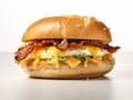 Mouthwatering Bacon Bagel Stuffed with Cheese & Eggs: A Dreamy Breakfast Delight!