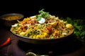 Mouthwatering bhel puri, a delightful street snack bursting with crispiness and zesty flavors