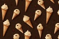 Mouthwatering Brown ice cream pattern. Generate AI