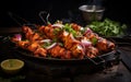 Mouthwatering Chicken Tikka Plating in Indian Restaurant