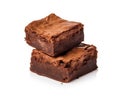 Mouthwatering chocolate brownies on a white background, Generative AI Royalty Free Stock Photo