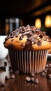 Mouthwatering chocolate chip muffin, a delectable treat for your taste buds