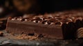 Mouthwatering chocolate temptation, Close-up view of a tasty bar, perfect for adding text.