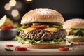 Mouthwatering Close-Up of a Classic Beef Burger