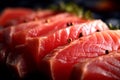 Delicious Macro Shot of Bluefin Tuna Steak, Generative AI