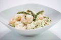 King Prawn Asparagus Risotto Dish Royalty Free Stock Photo