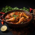 A mouthwatering dish featuring tender chicken legs in spicy masala
