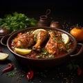 A mouthwatering dish featuring tender chicken legs in spicy masala