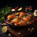 A mouthwatering dish featuring tender chicken legs in spicy masala