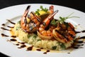 Mouthwatering Grilled shrimp. Generate Ai