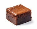 Mouthwatering homemade brownie on a white background, Generative AI