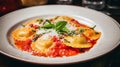 Mouthwatering Ravioli with parmesan - Generative AI Royalty Free Stock Photo