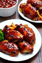 Barbecue chicken and ships with gravy generated by ai