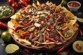 Beef Fajita Nachos In a Table