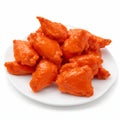 Chicken wings in tomato sauce isolated on white background. Selective focus. AI-Generated