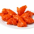 Chicken wings in tomato sauce isolated on white background. Selective focus. AI-Generated