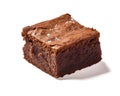 Sweet piece of craft chocolate brownie isolated on a white background, Generative AI Royalty Free Stock Photo