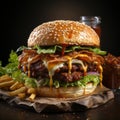 Monumental Chiaroscuro Burger: A Realistic Exotic Delight