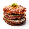 Delicious Sushi Burger With Juicy Beef Patty And Crispy Bacon